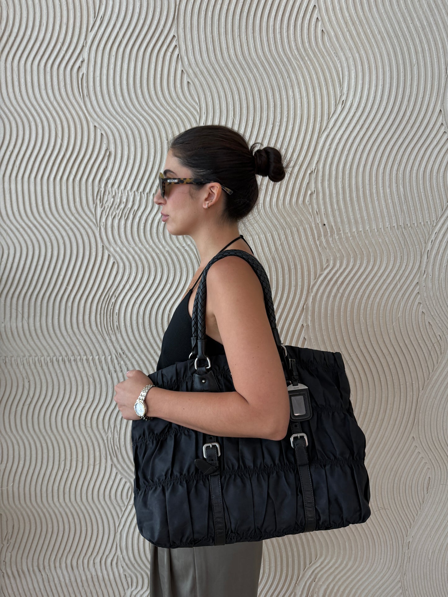Prada Black Tessuto Gaufre Nylon