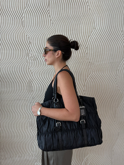Prada Black Tessuto Gaufre Nylon