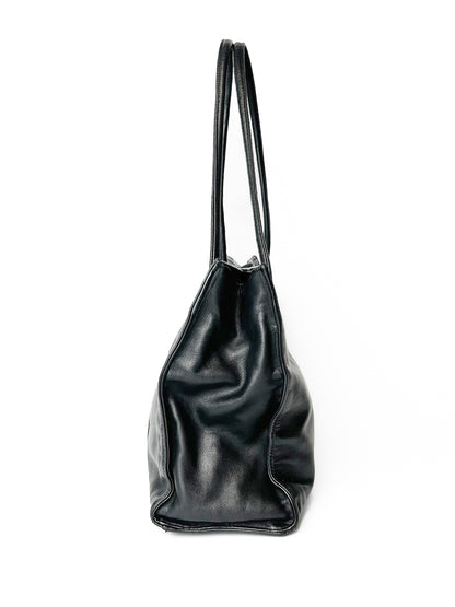Black Chanel CC Lambskin Leather Tote