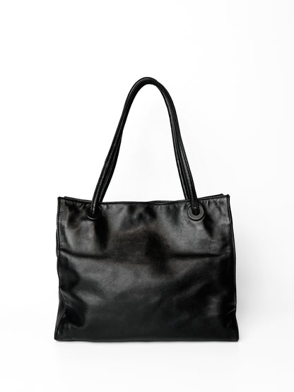 Black Chanel CC Lambskin Leather Tote