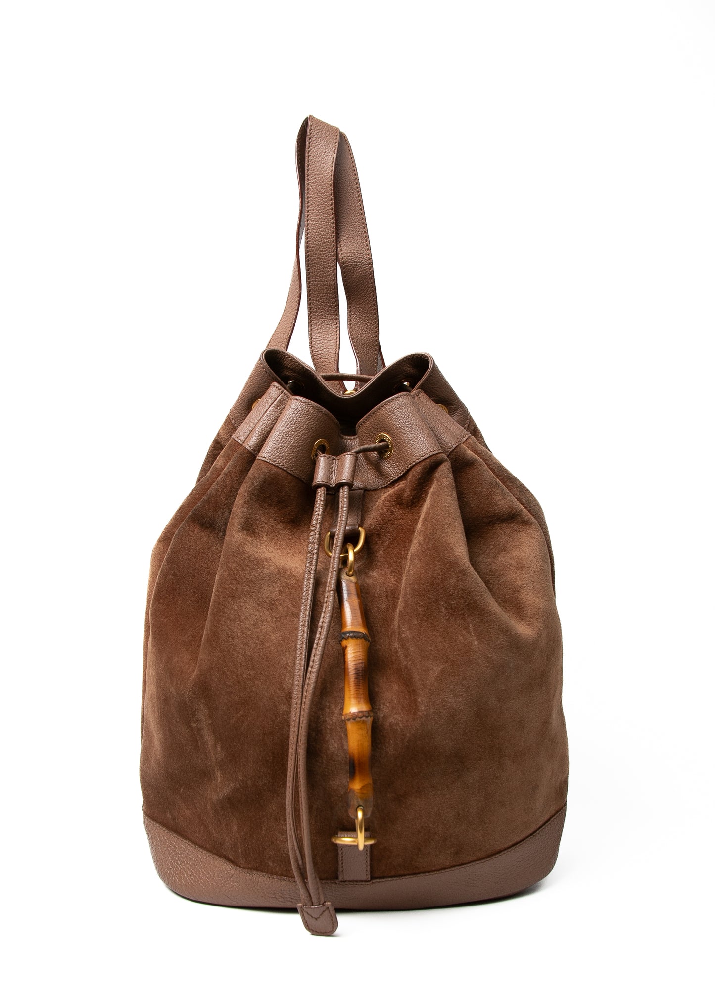 Gucci Suede Bamboo Backpack