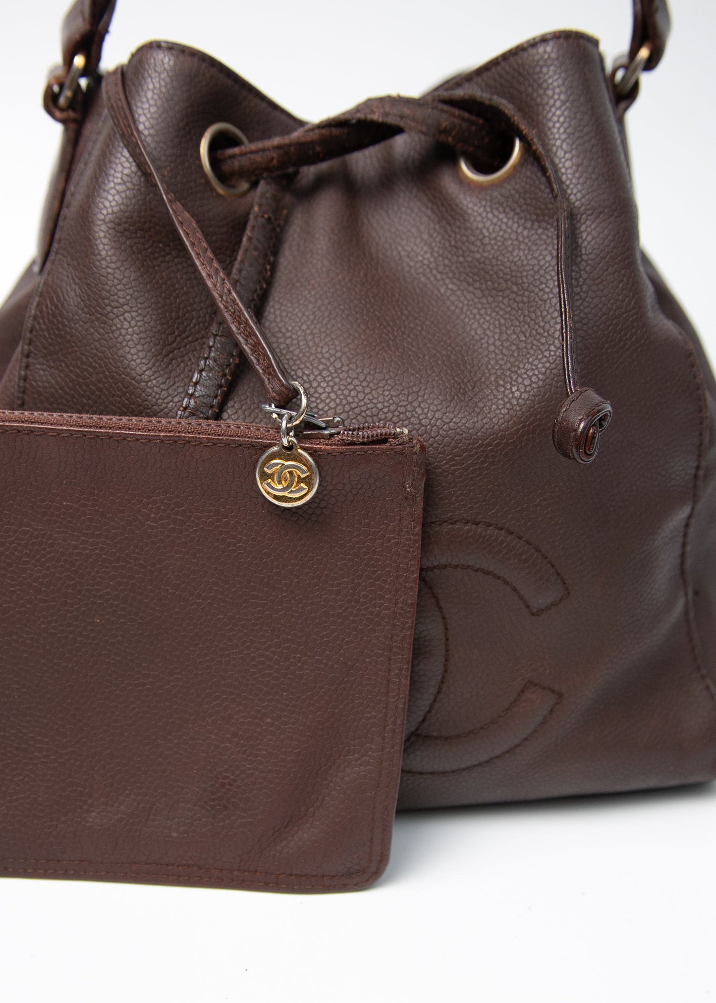 Chanel Brown Caviar Bucket