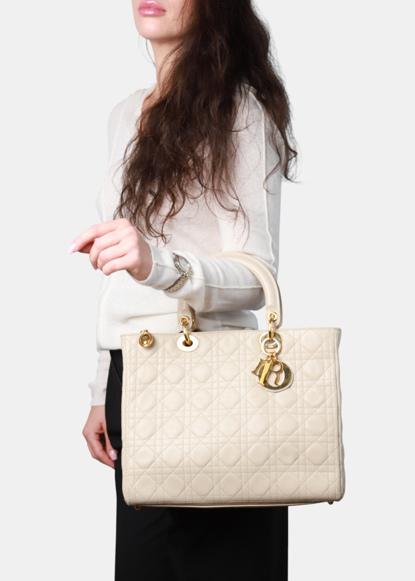 Lady Dior Large Beige
