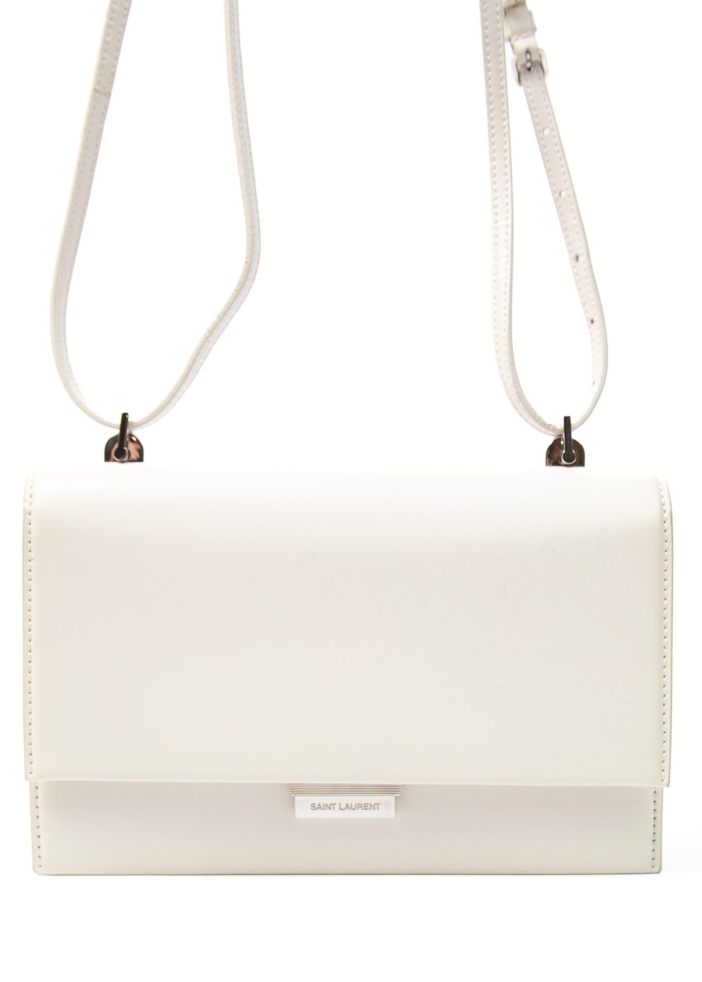 YSL Babylone White Leather Crossbody
