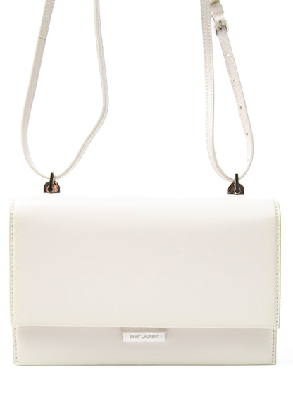 YSL Babylone White Leather Crossbody