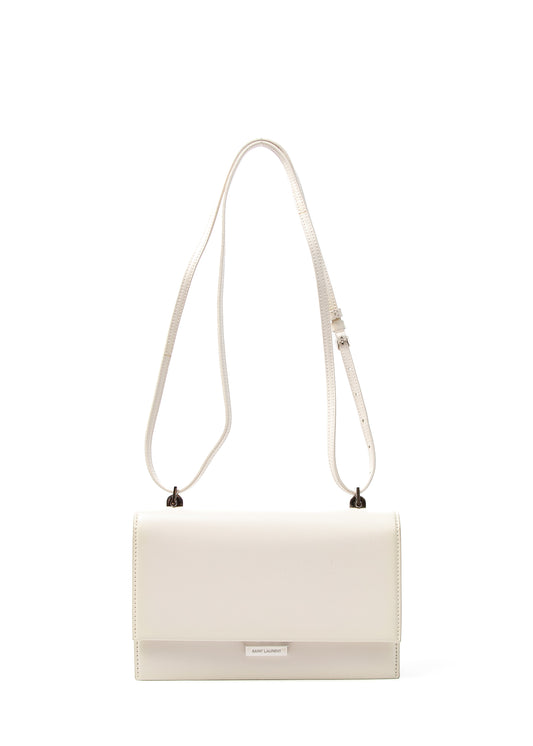 YSL Babylone White Leather Crossbody