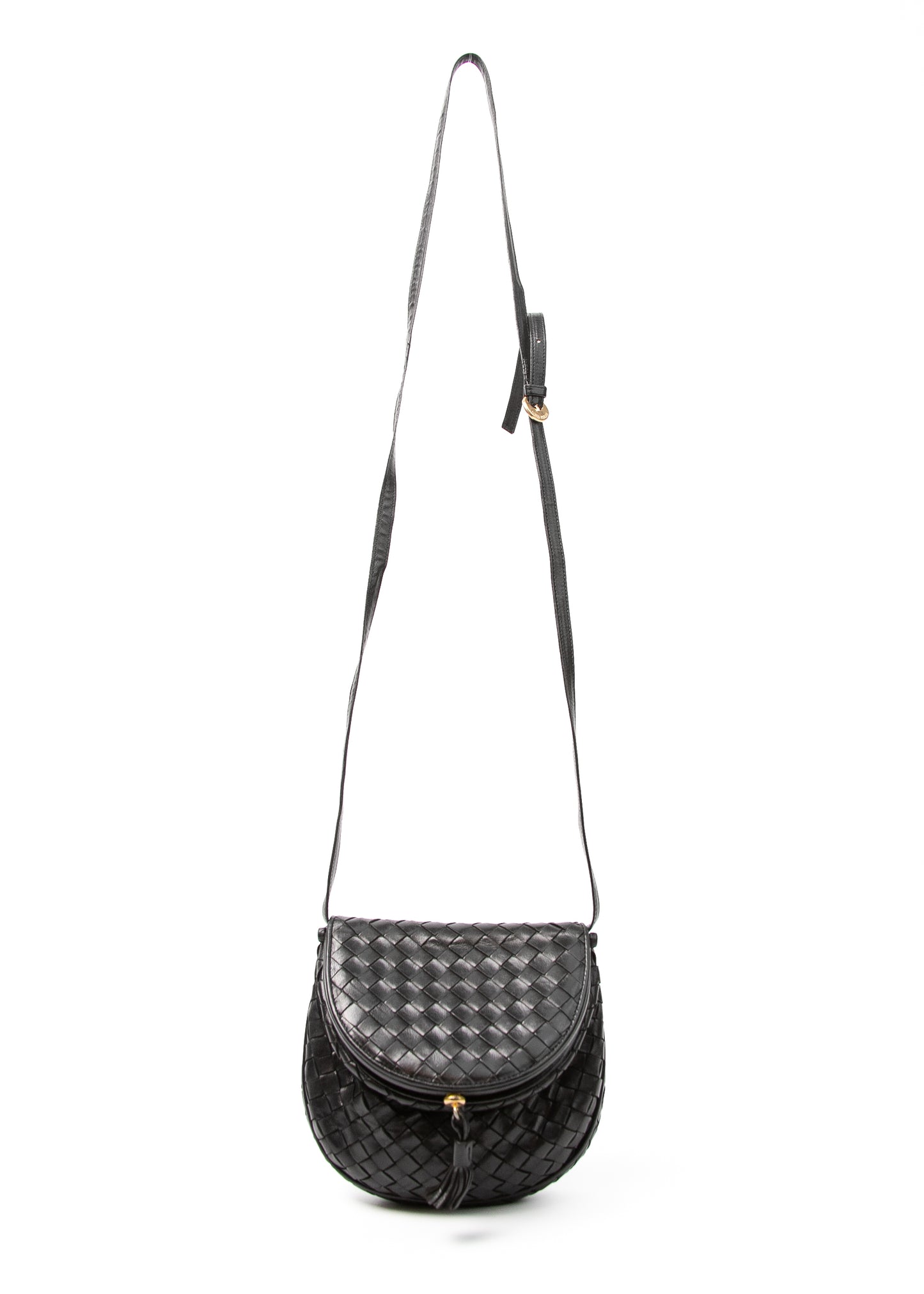 Bottega Veneta Black Crossbody Intrecciato