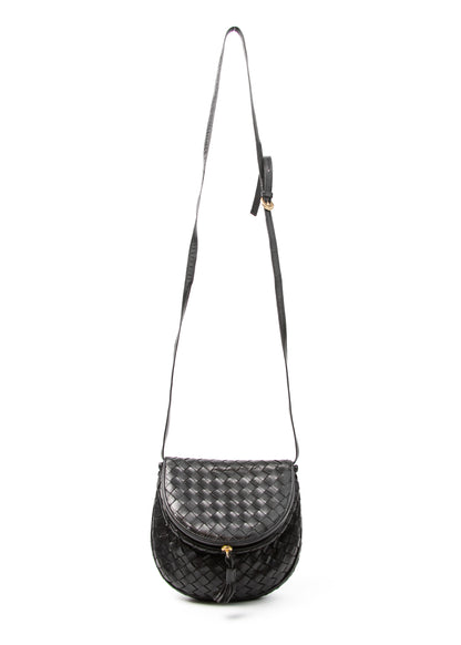 Bottega Veneta Black Crossbody Intrecciato