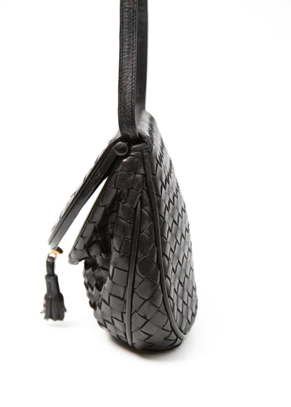 Bottega Veneta Black Crossbody Intrecciato
