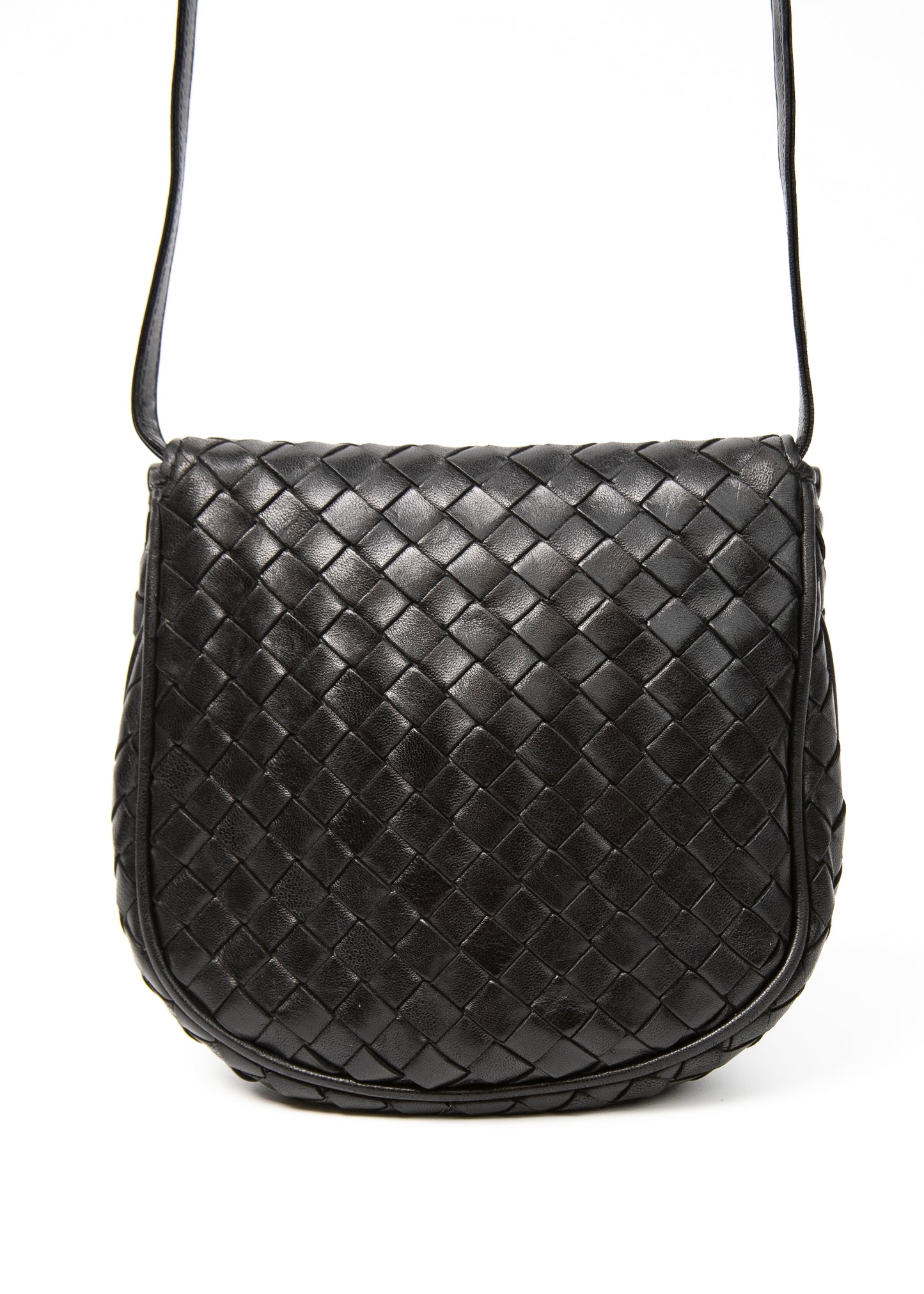 Bottega Veneta Black Crossbody Intrecciato