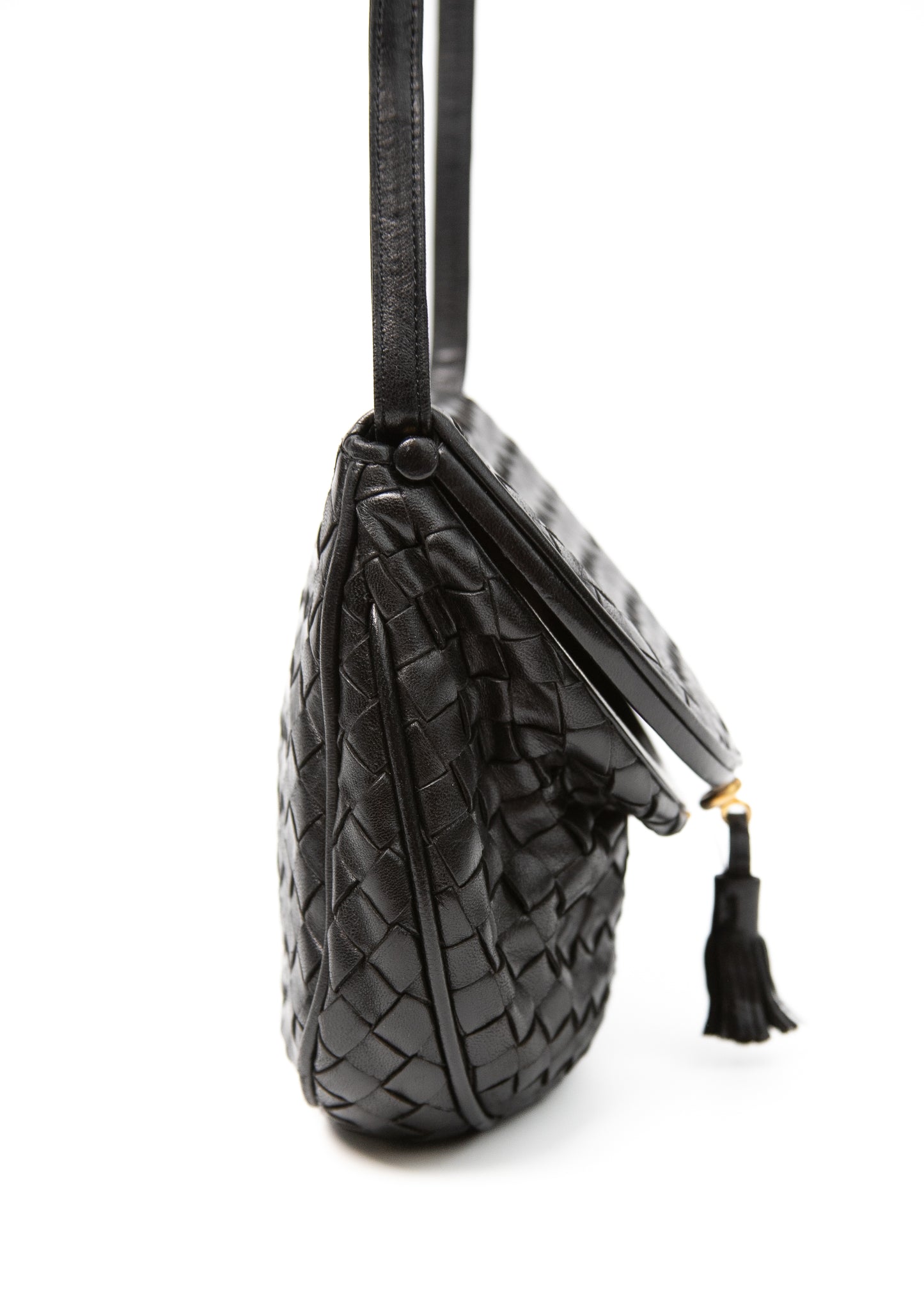 Bottega Veneta Black Crossbody Intrecciato