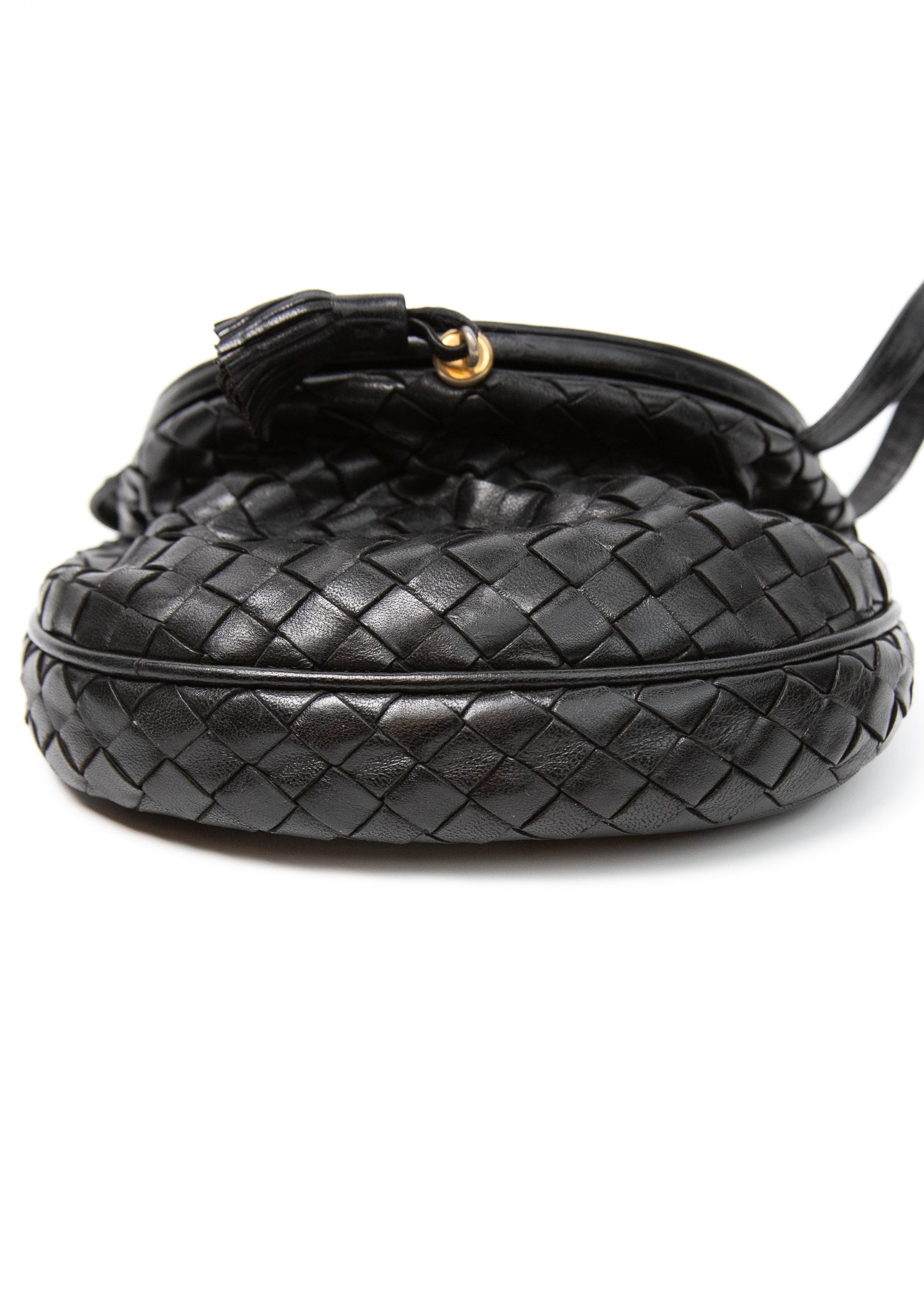 Bottega Veneta Black Crossbody Intrecciato