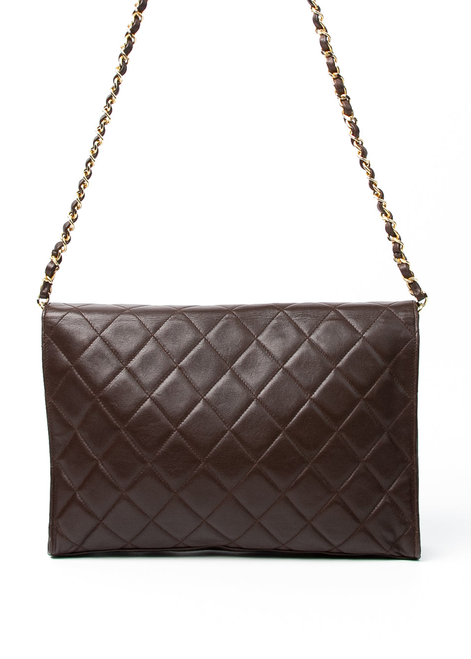 Chanel Lambskin Shoulder Bag Brown