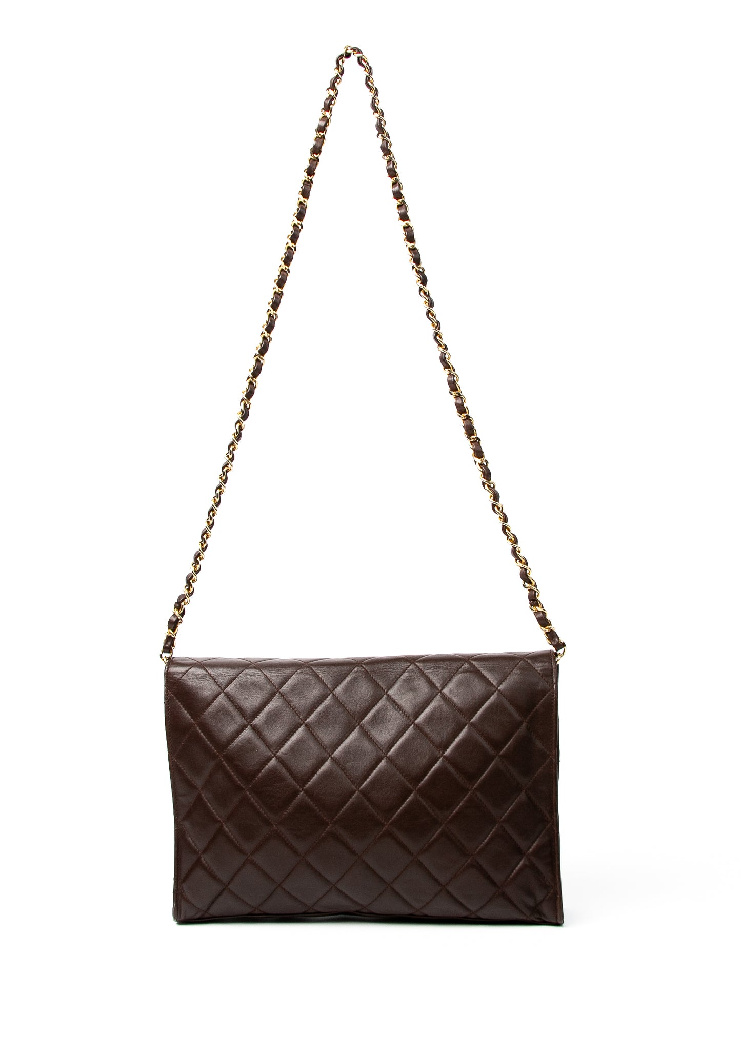 Chanel Lambskin Shoulder Bag Brown