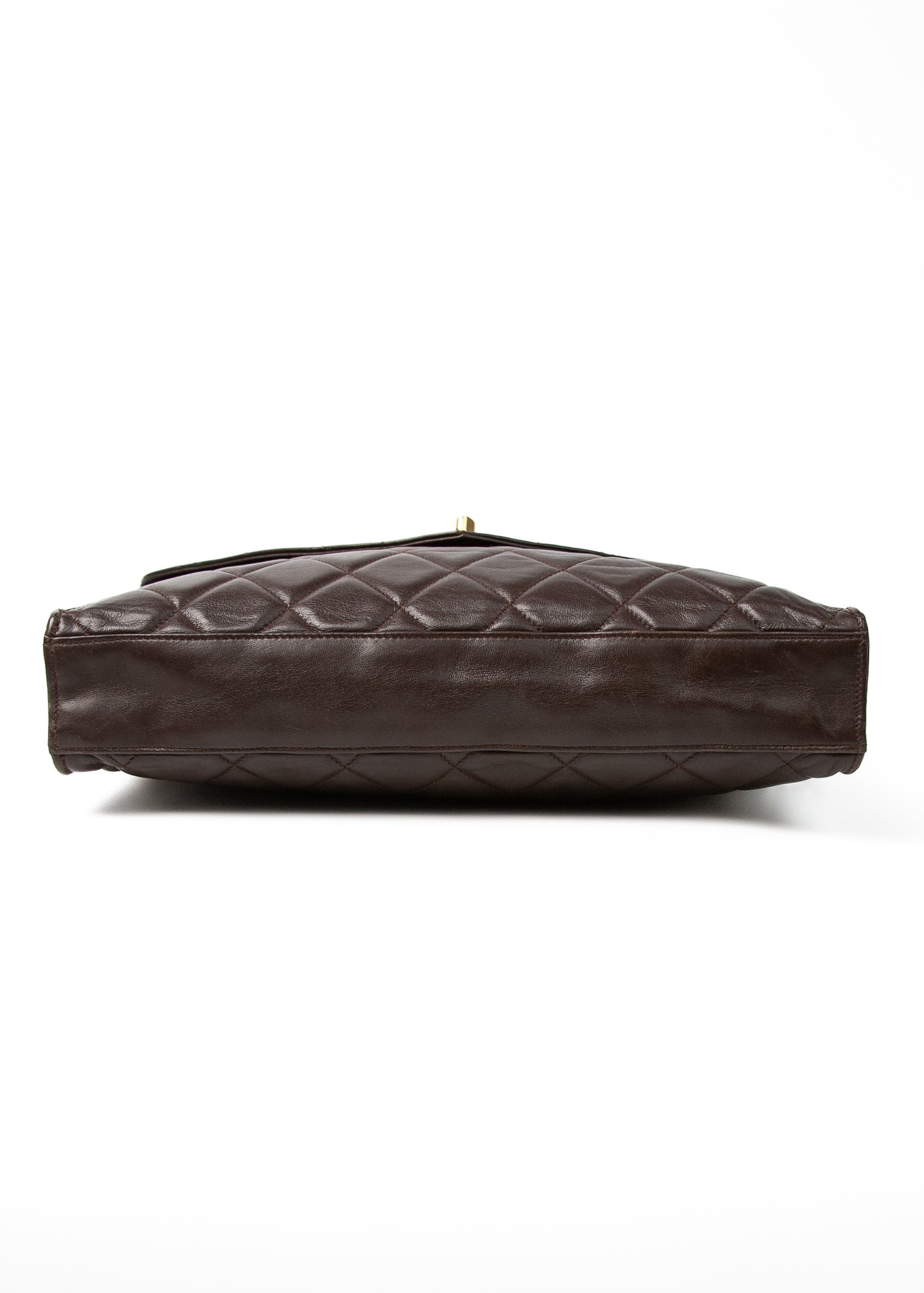 Chanel Lambskin Shoulder Bag Brown