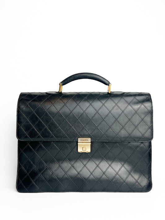 Chanel Vintage Quilted Lambskin Briefcase