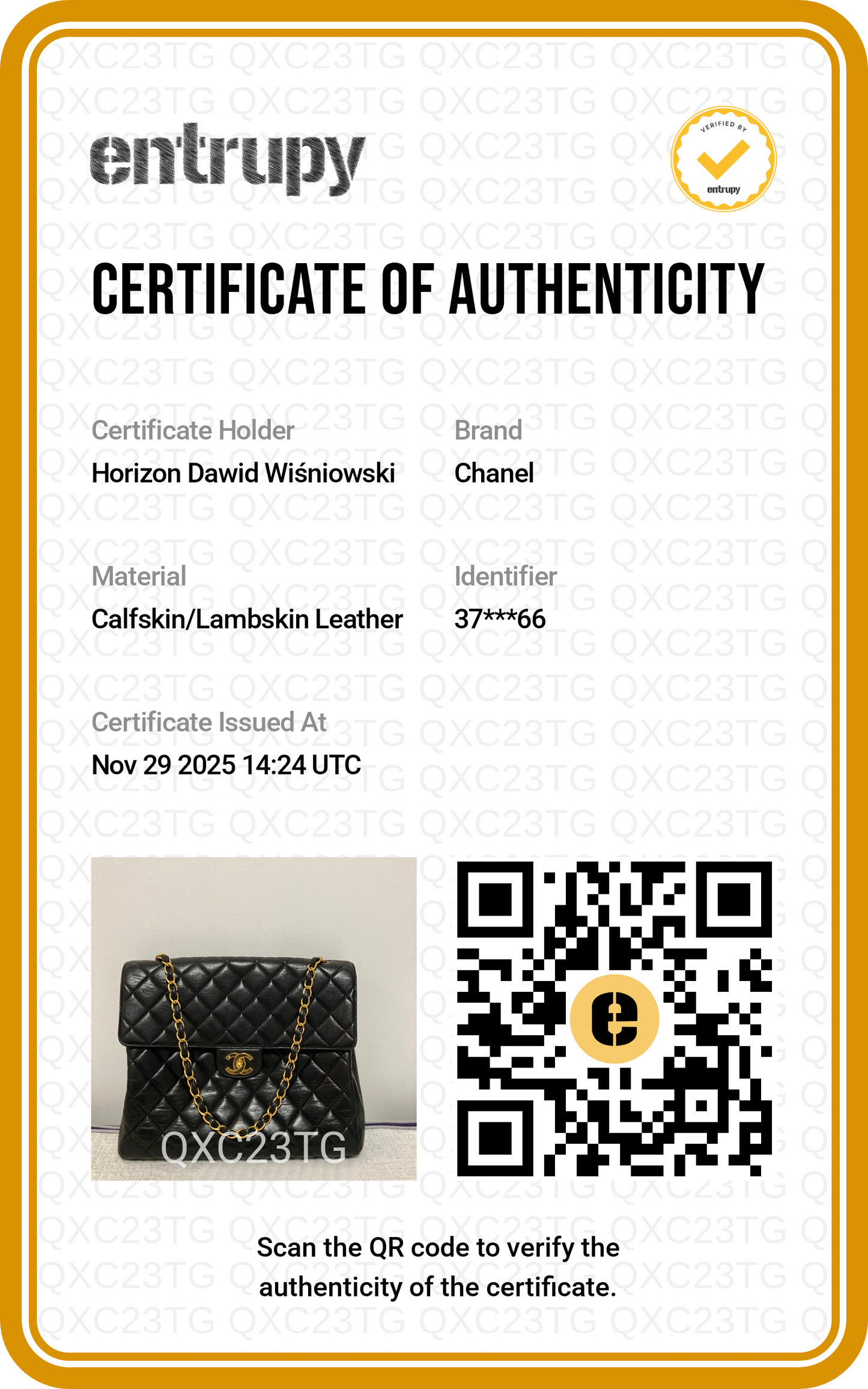 Chanel Vintage XL Lamb Single Chain 24K