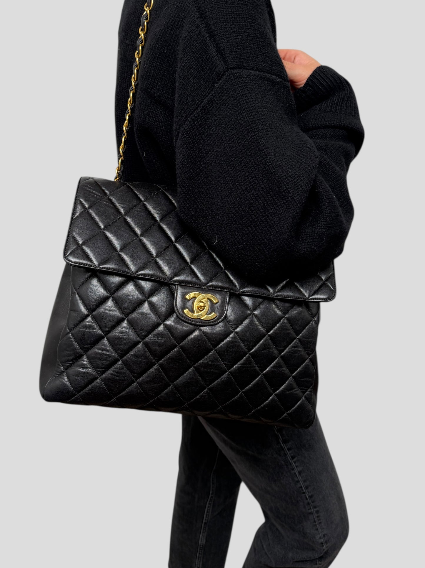 Chanel Vintage XL Lamb Single Chain 24K