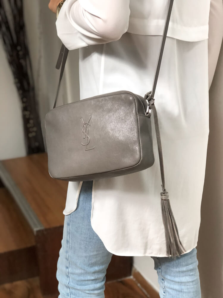Saint Laurent Lou Camera Bag Taupe Leather