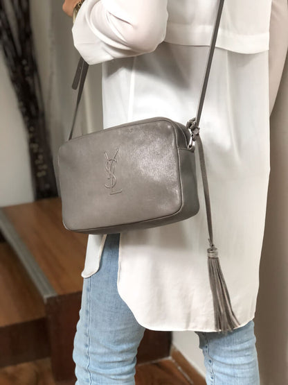 Saint Laurent Lou Camera Bag Taupe Leather
