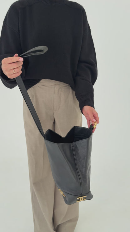 Chanel Triple CC Caviar Bucket